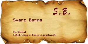 Svarz Barna névjegykártya